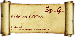 Szőcs Géza névjegykártya